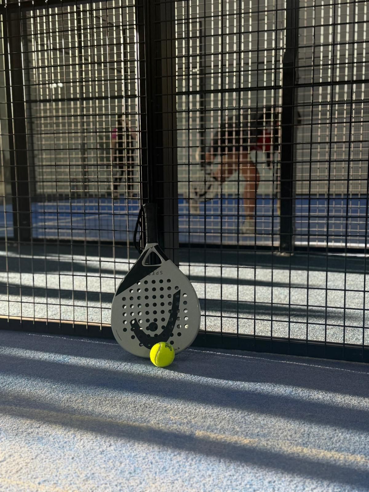 Padel rackets and balls ready for hire at Poplars Padel